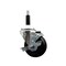 Service Caster 3.5'' Soft Rubber Swivel 7/8'' Expanding Stem Caster with Brake SCC-EX20S3514-SRS-TLB-78 - alternate 1